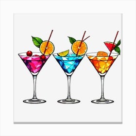 Cocktail Glasses Canvas Print