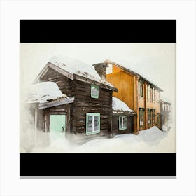 House In The Snow Canvas Print