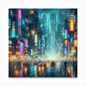 City At Night Canvas Print