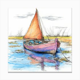 Sailboat On The Water Canvas Print