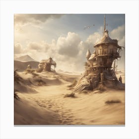 Fantasy Castle In The Desert Canvas Print