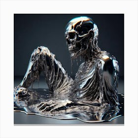 Silver Skeleton Canvas Print