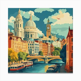 London Skyline Art Canvas Print