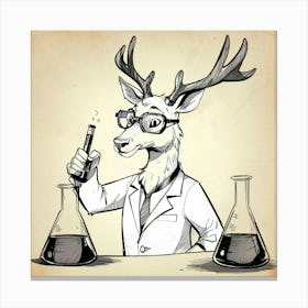 Deer Chemist Canvas Print