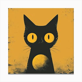 Black Cat With Yellow Eyes 8 Canvas Print