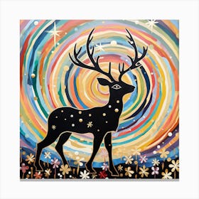 Deer In The Stars Canvas Print