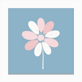 A White And Pink Flower In Minimalist Style Square Composition 303 Canvas Print