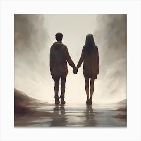 Couple Holding Hands Canvas Print