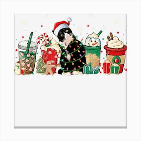 Tuxedo Cat Christmas Coffee Latte Canvas Print