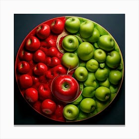 Firefly Yin Yang Harmony Of Red And Green Apples 4484 Canvas Print