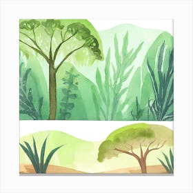 Watercolor Landscapes Canvas Print