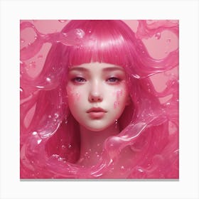 Pink Haired Girl Canvas Print