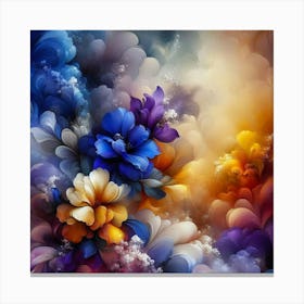 Abstract Flowers 3 Canvas Print