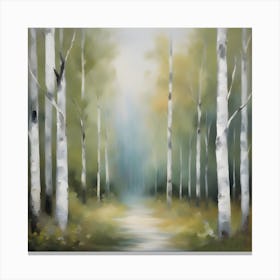 Abstract Birch Forest 2 Canvas Print