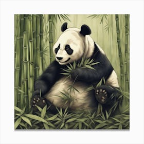 Panda Bamboo Canvas Print