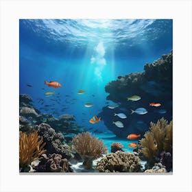 An Underwater Seascape Image Capturing The Beauty Of The Ocean Depths 3 Canvas Print