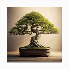 Firefly Elegant Bonsai Tree In A Tranquil Minimalist Design 67023 (2) Canvas Print