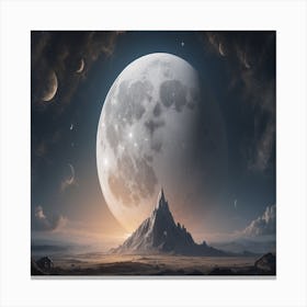 Full Moon In Space Canvas Print