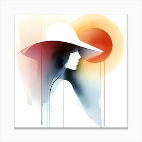 Woman In A Hat 6 Canvas Print