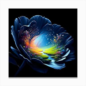 Flower With A Stream Canvas Print