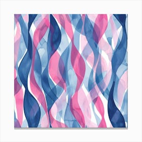Blue And Pink Wavy Pattern Canvas Print