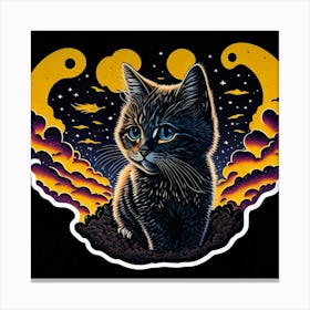 Cat Colored Sky (136) Canvas Print