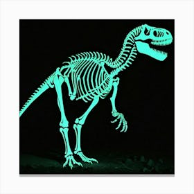 Glow In The Dark Dinosaur Skeleton 1 Canvas Print