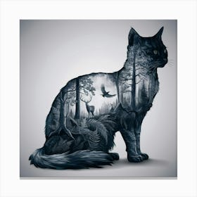 Cat In The Forest Canvas Print