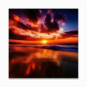 Sunset On The Beach 982 Canvas Print