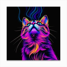 Neon Cat Canvas Print