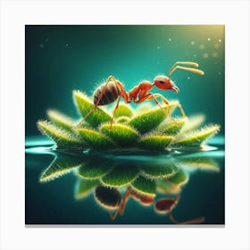 Ant On A Plant Canvas Print