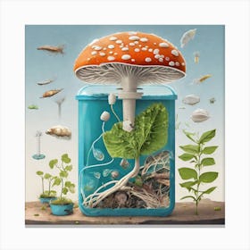 Mushroom In A Bottle Canvas Print