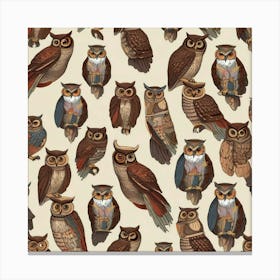 Owl pattern 1 Canvas Print