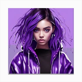 Girl With Purple Hair 1 Canvas Print