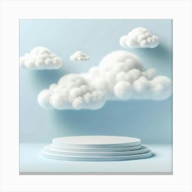 White Cloud On A Blue Background Canvas Print