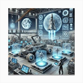 A Futuristic Science Fiction Depiction Of A High T Canvas Print