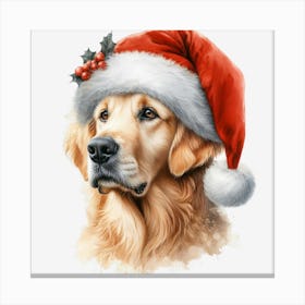 Golden Retriever Santa Hat 1 Canvas Print