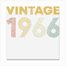 Vintage 1966 56th Birthday Gift Men Women Retro 56 Years Old Canvas Print