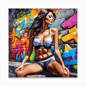 Graffiti Girl 3 Canvas Print