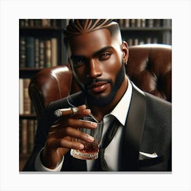 Portrait Of A Man With A Cigar-4 Canvas Print