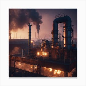 An Industrial Rooftop To Stand On Canvas Print