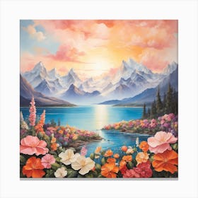 Sunset In The Mountains Canvas Print