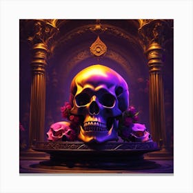 Skull And Roses Canvas Print