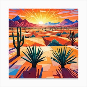 Sunset In The Desert Canvas Print