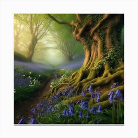 Bluebells In The Forest 4 Canvas Print