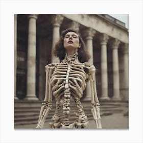 Skeletal Couture Architecture Bone Skeleton Model Canvas Print