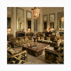 Deco Style Living Room Canvas Print