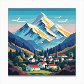 Mountain Village Canvas Print