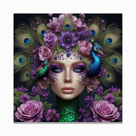 Peacock Woman Canvas Print