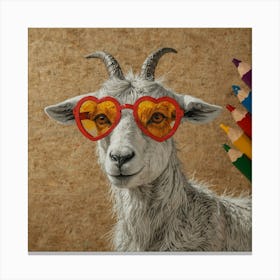 Goat In Glasses Canvas Print